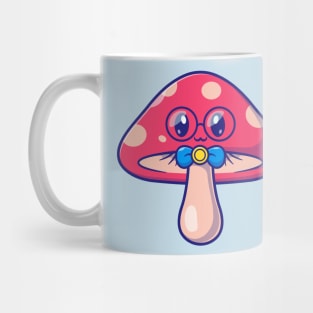 Cute Mushroom Wearing Glasses Cartoon Mug